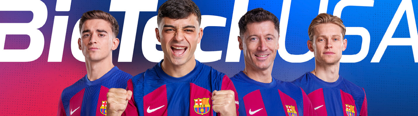 BioTechUSA, socio internacional oficial de suplementos nutricionales deportivos del FC Barcelona, apoyando el rendimiento de los atletas con productos de alta calidad.